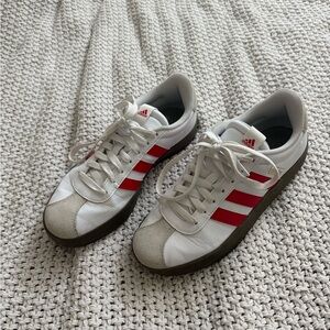Adidas Court VL White and Red Sneakers